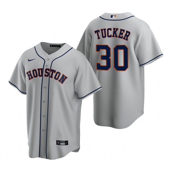 Men's Houston Astros #30 Kyle Tucker Gray Cool Base Stitched Jersey
